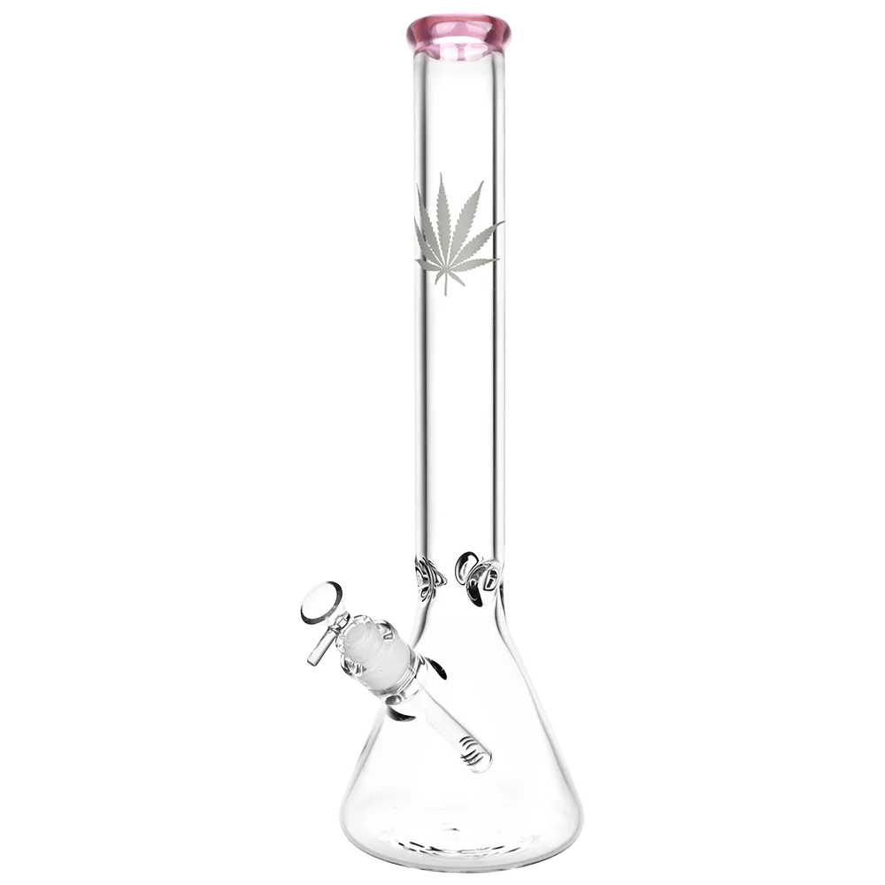 Classic Glass Silver Leaf Beaker Bong - Image 9