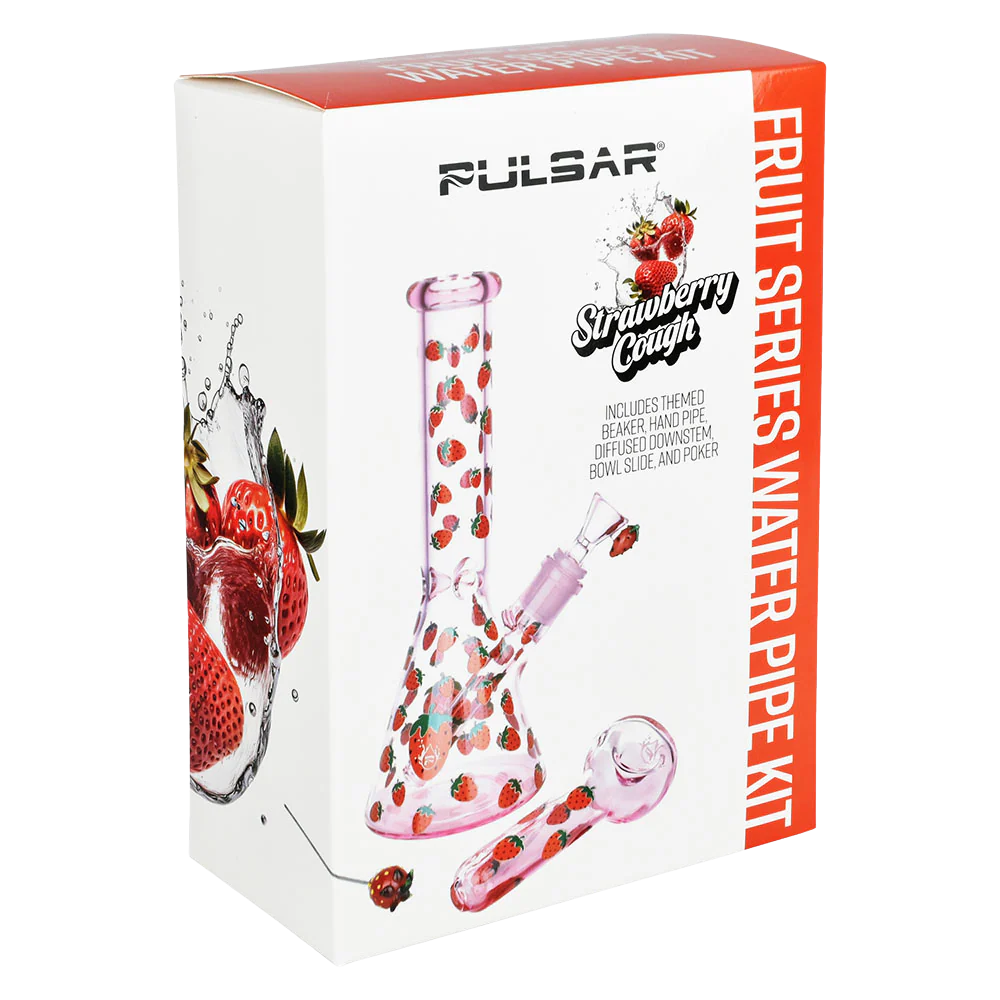 Pulsar Fruit Series Beaker Bong Set | Strawberry Cough - Image 7