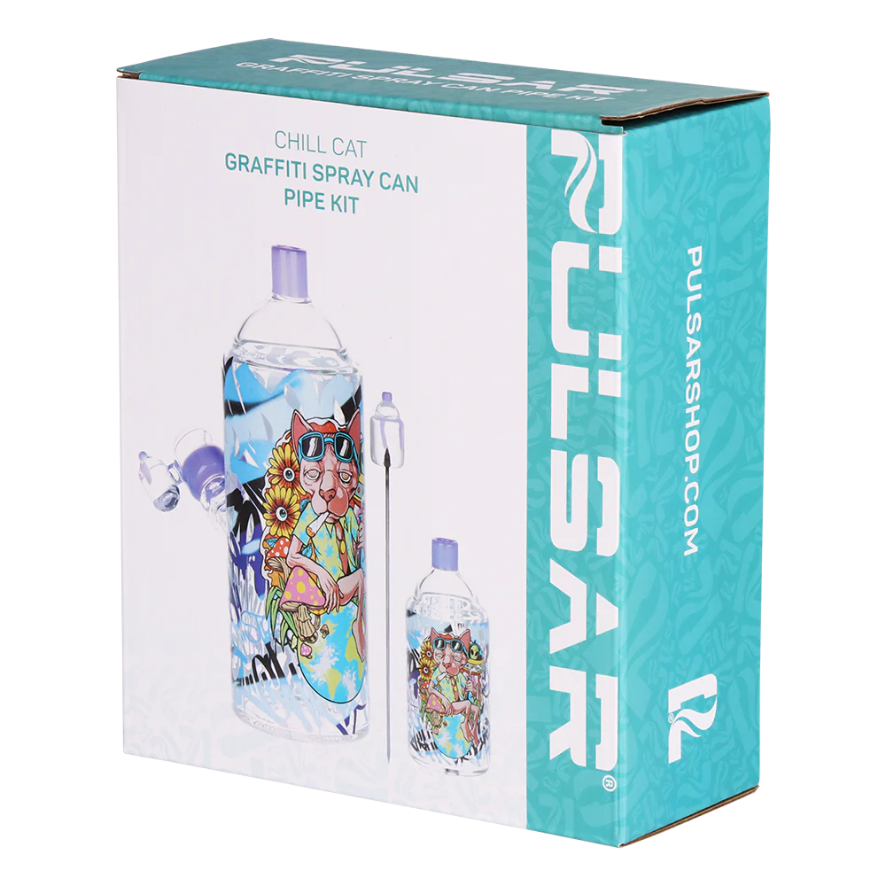 Pulsar Graffiti Series Spray Paint Bong Set | Chill Cat - Image 5