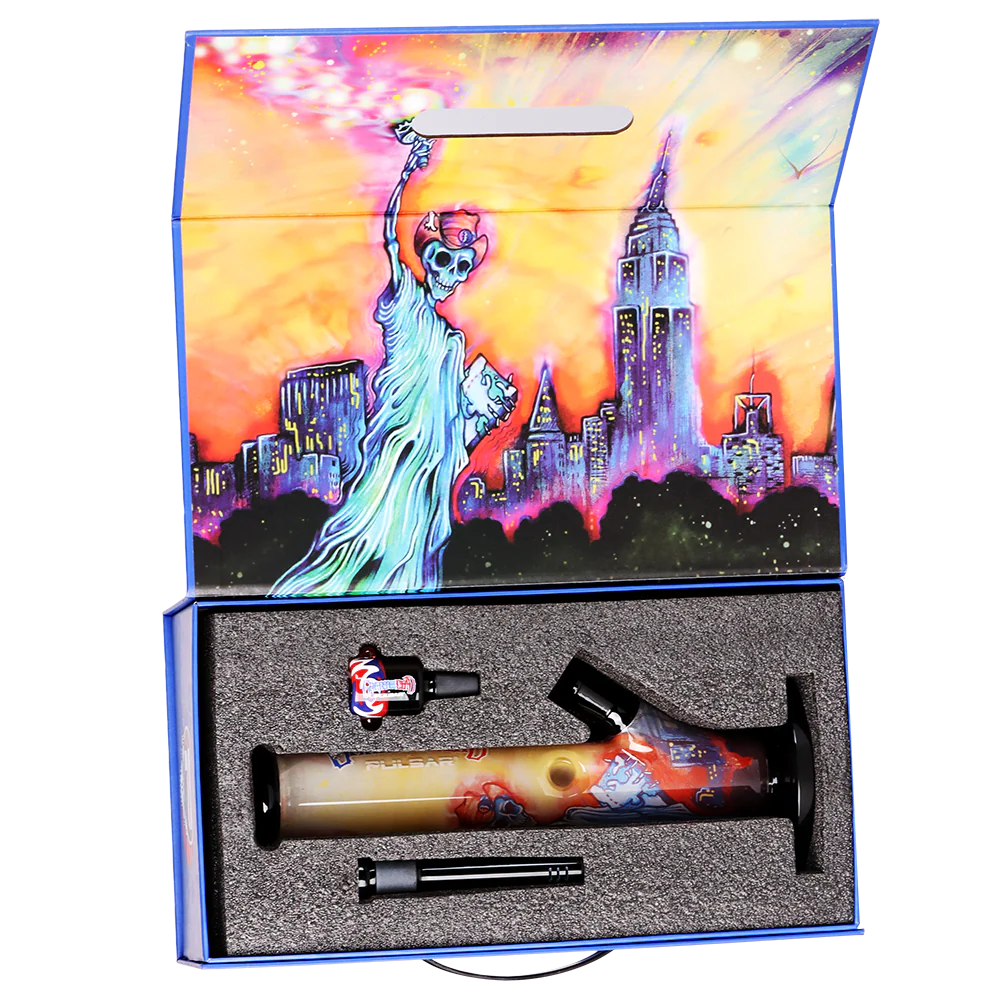 Grateful Dead x Pulsar Inside Print Straight Tube Bong | Freedom's Torch - Image 5