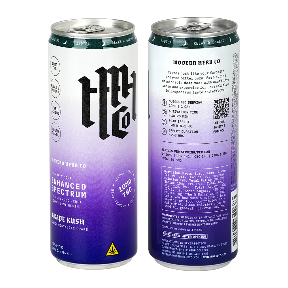Modern Herb Co D9 THC Craft Soda | Grape Kush - Image 2