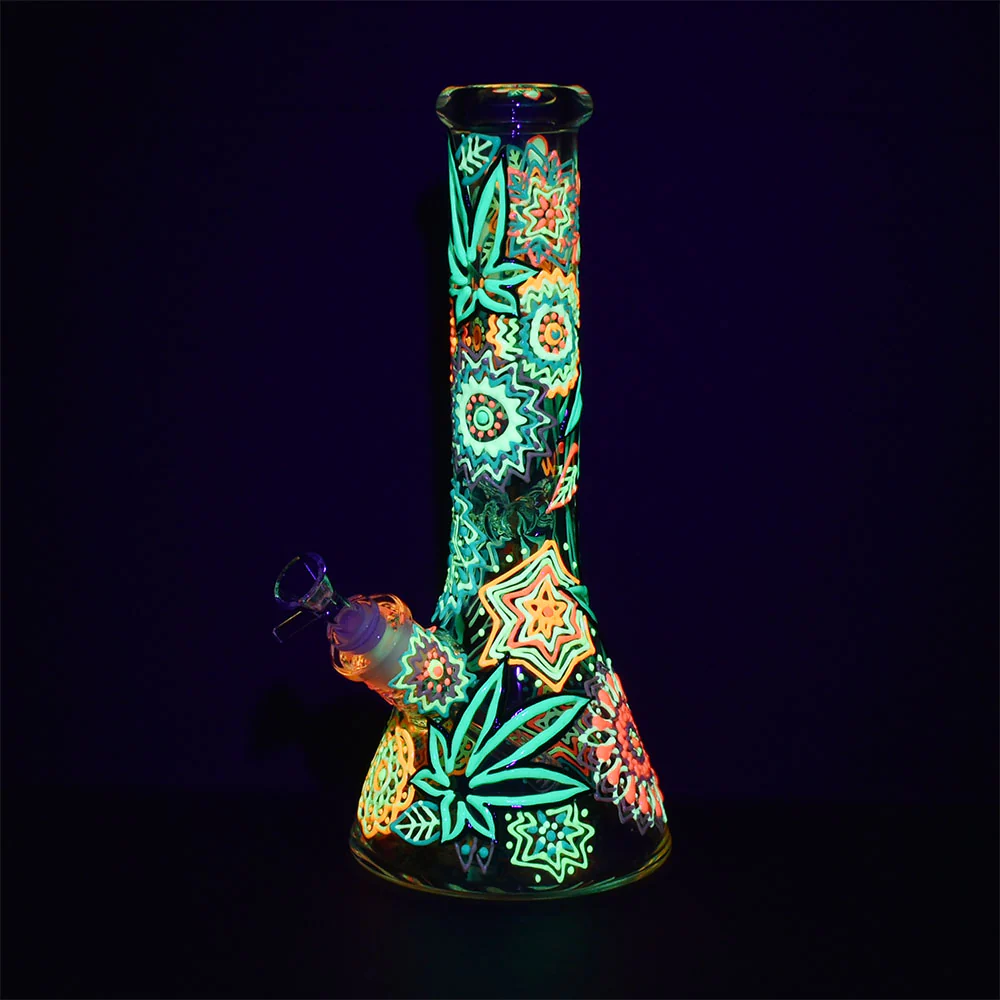 SeshGear Mandala Pot Leaf Beaker Bong - Image 4